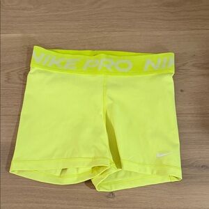 Nike Pro Bright Yellow Athletic Shorts